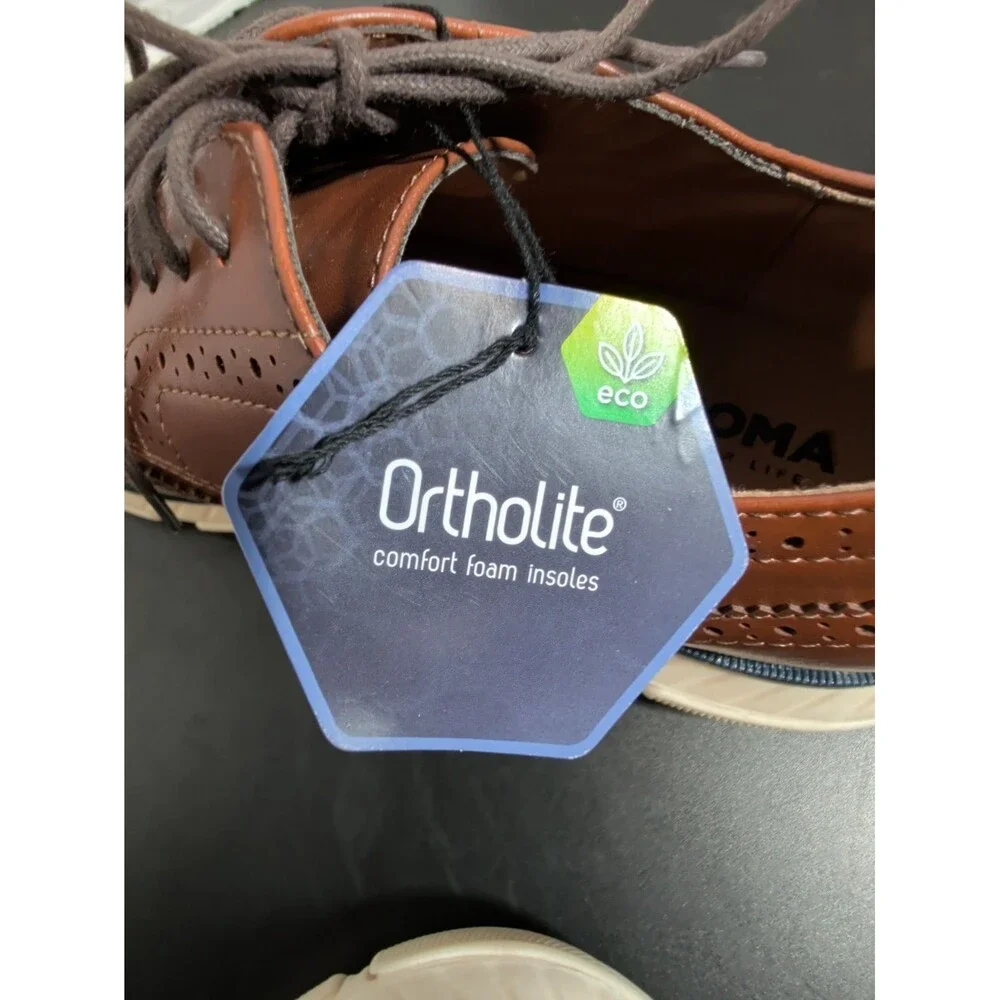 SONOMA ORTHOLITE MORANTT OXFORD SHOES MENS SIZE 9M COGNAC COLOR NEW W/O BOX.